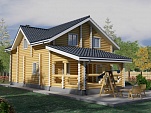 Готовый проект двухэтажного дачного дома из бруса 159 м2 - Калуга