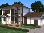 Готовый проект каменного двухэтажного дома со вторым светом, крыльцом, мансардой, погребом, и верандой 125 м2 - Лего-Люкс