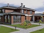 Готовый проект двухэтажного каменного дома с гаражом, верандой, терассой и балконом 530 м2 - Оптимум-530