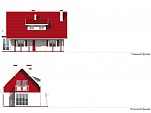 Готовый проект 2-этажного дома из бруса со вторым светом, крыльцом, мансардой, цоколем и терассой 107 м2 - Рэтхэт