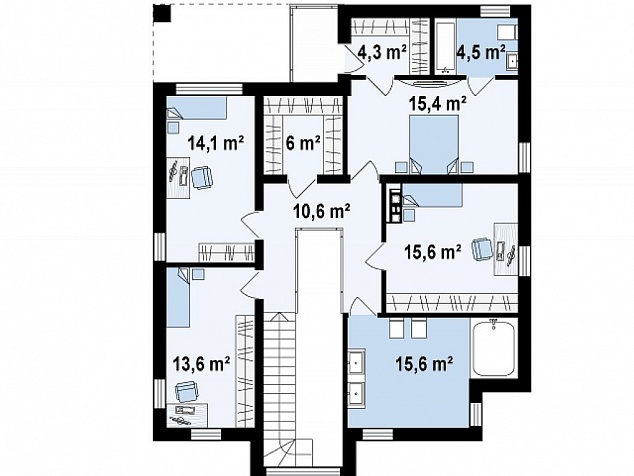 Готовый проект 2-этажного дома площадью 533.9 м2